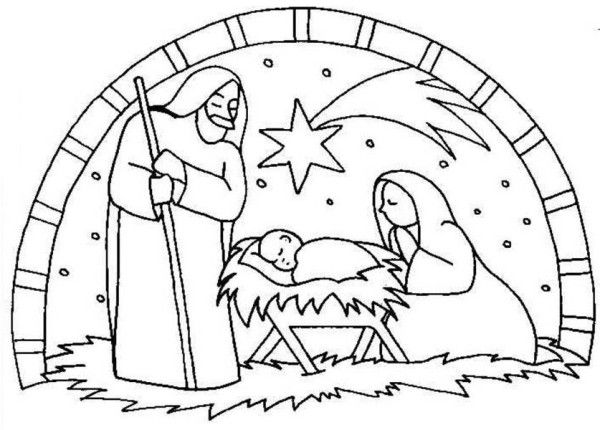 Nativity nativity the birth of jesus scene coloring page nativity coloring pages printable christmas coloring pages christmas coloring pages