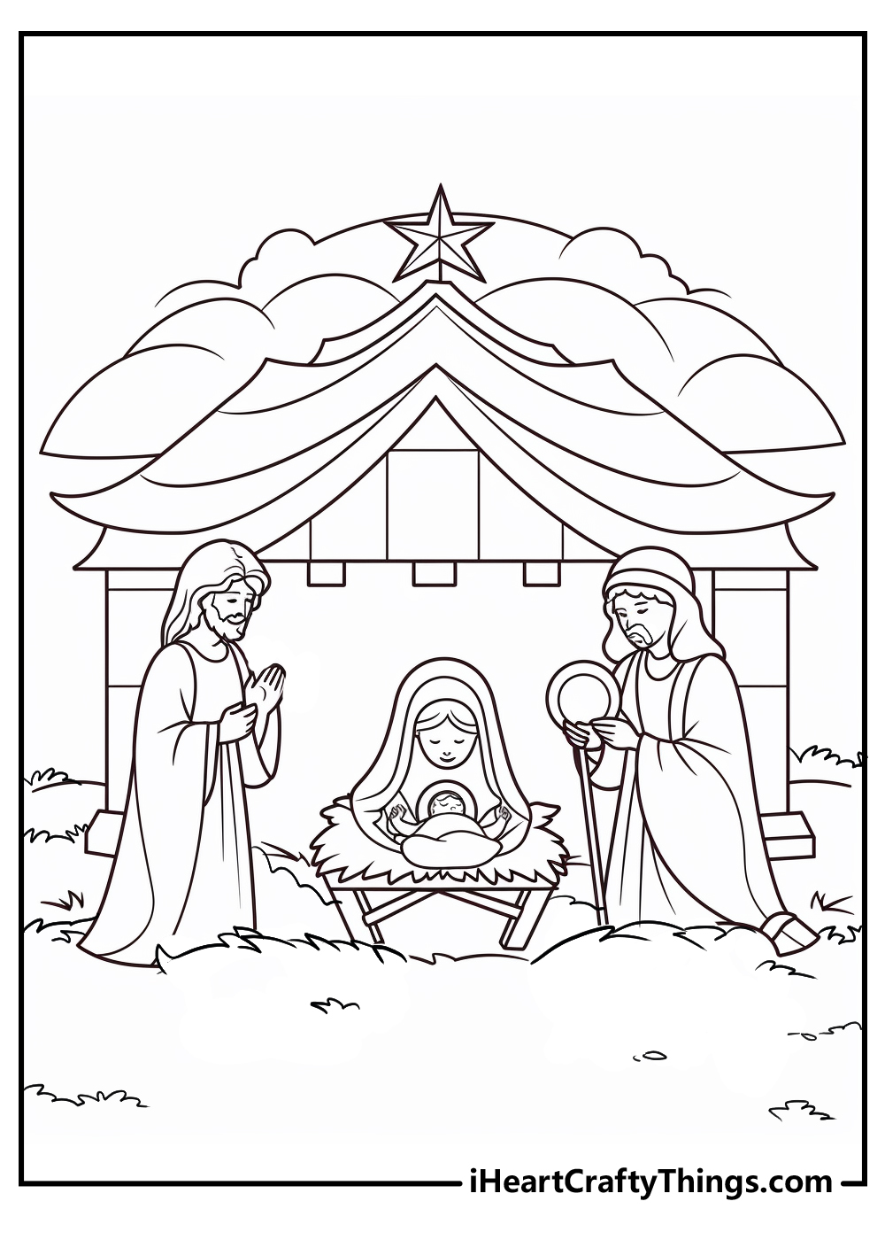 Nativity coloring pages free printables