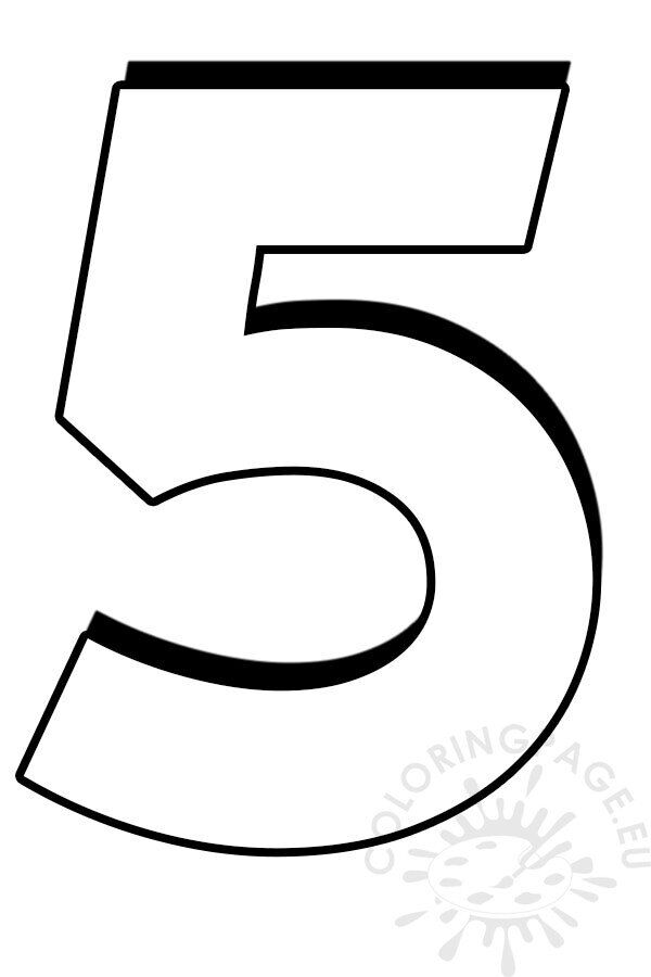 Number outline coloring page