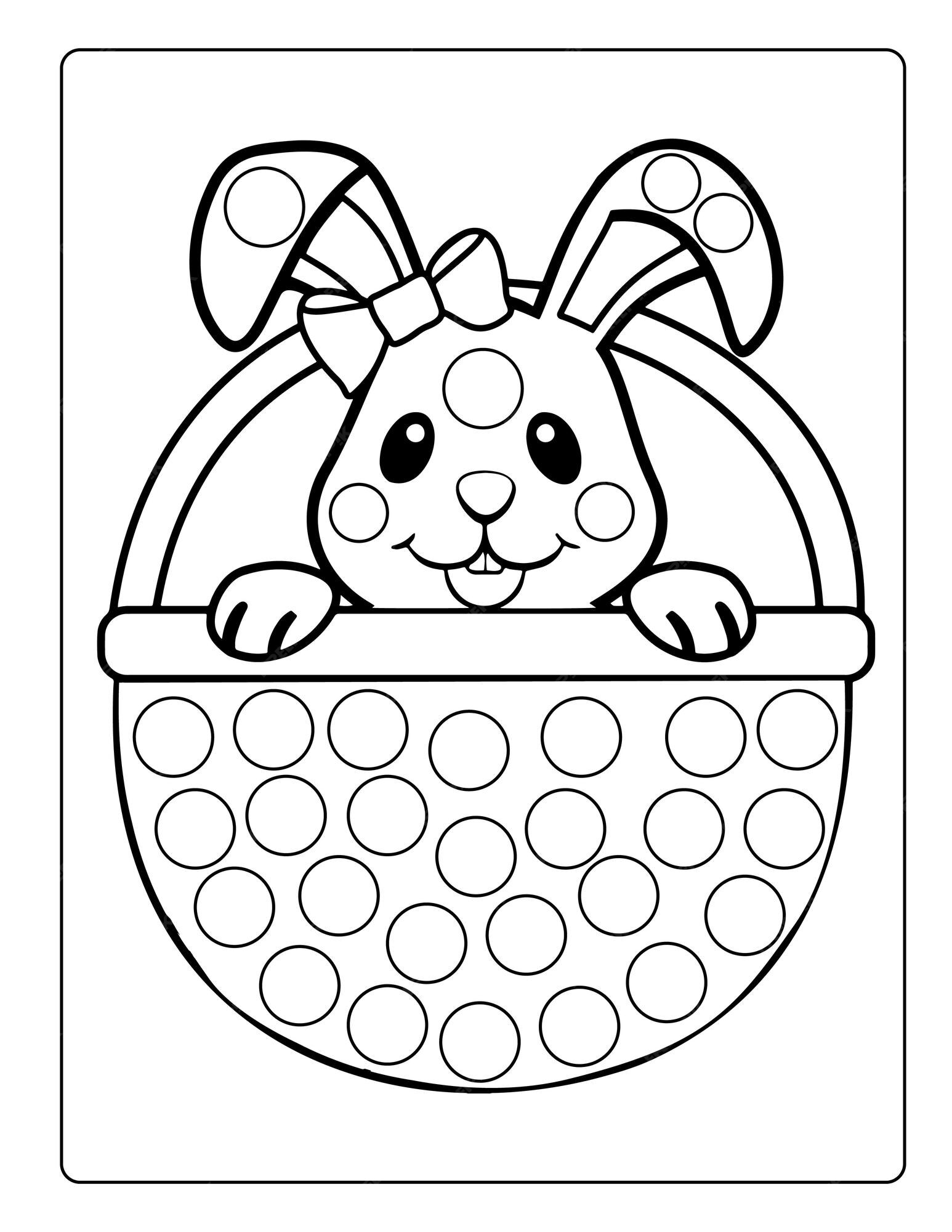 Premium vector hand drawn childlike coloring by numbers easter worksheet template