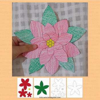 Poinsettia craft coloring sheet las posadas christmas around the world activity
