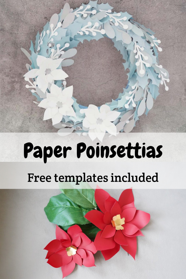 Paper poinsettia with free templates