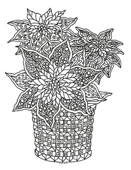 Poinsettia coloring page tpt