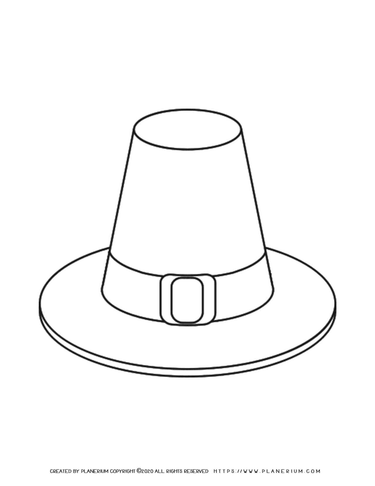 Thanksgiving coloring page pilgrim hat free printable