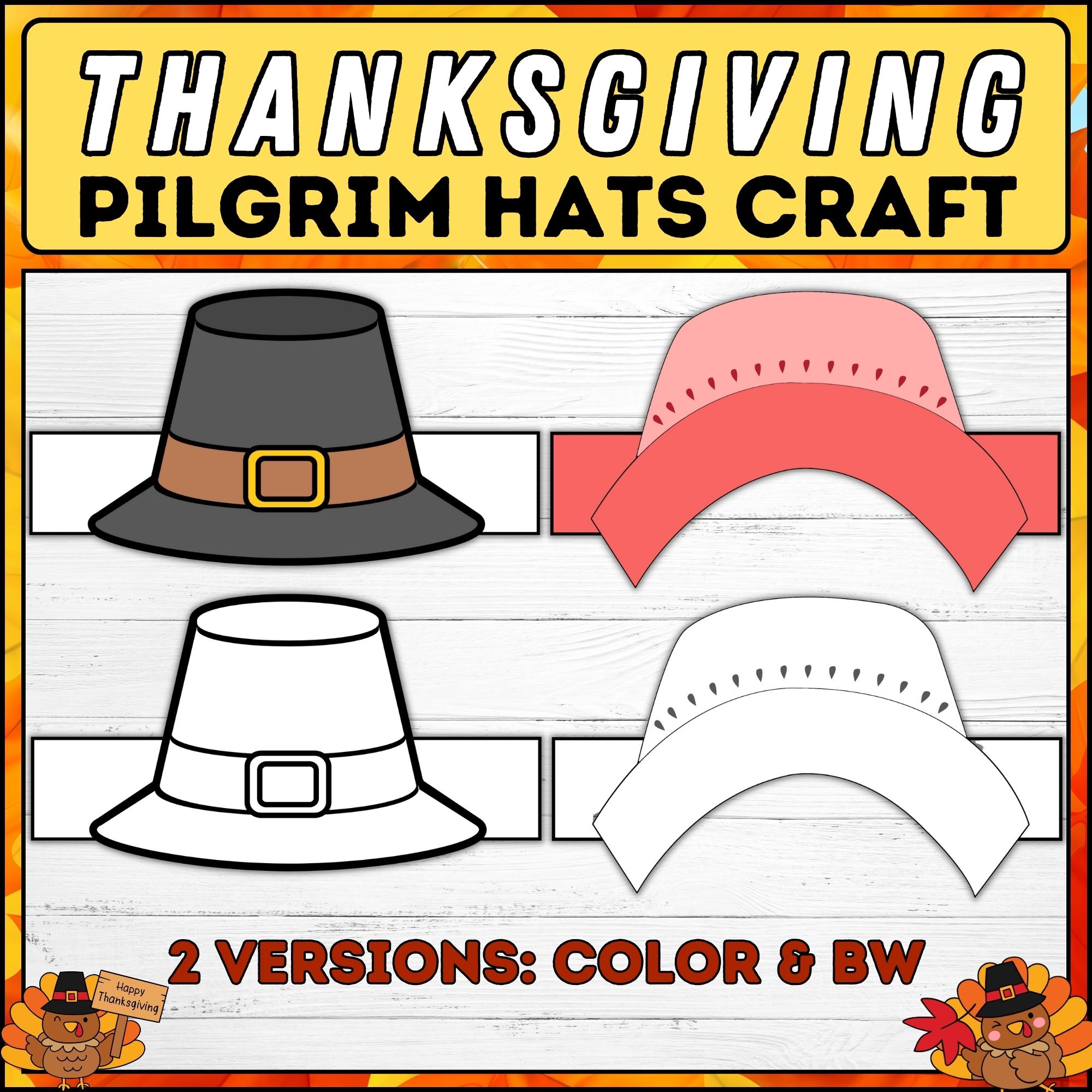 Thanksgiving pilgrim hats craft diy crown craft for kids thankfulness activity made by teachers