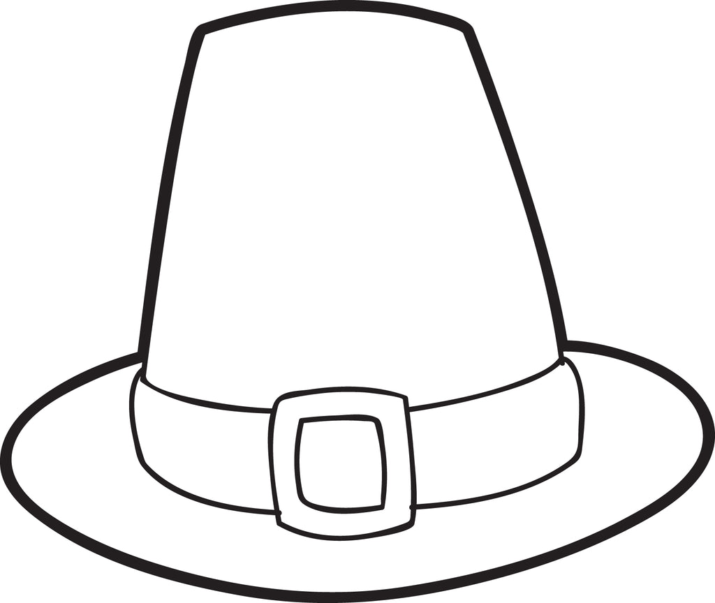Printable pilgrim hat coloring page for kids