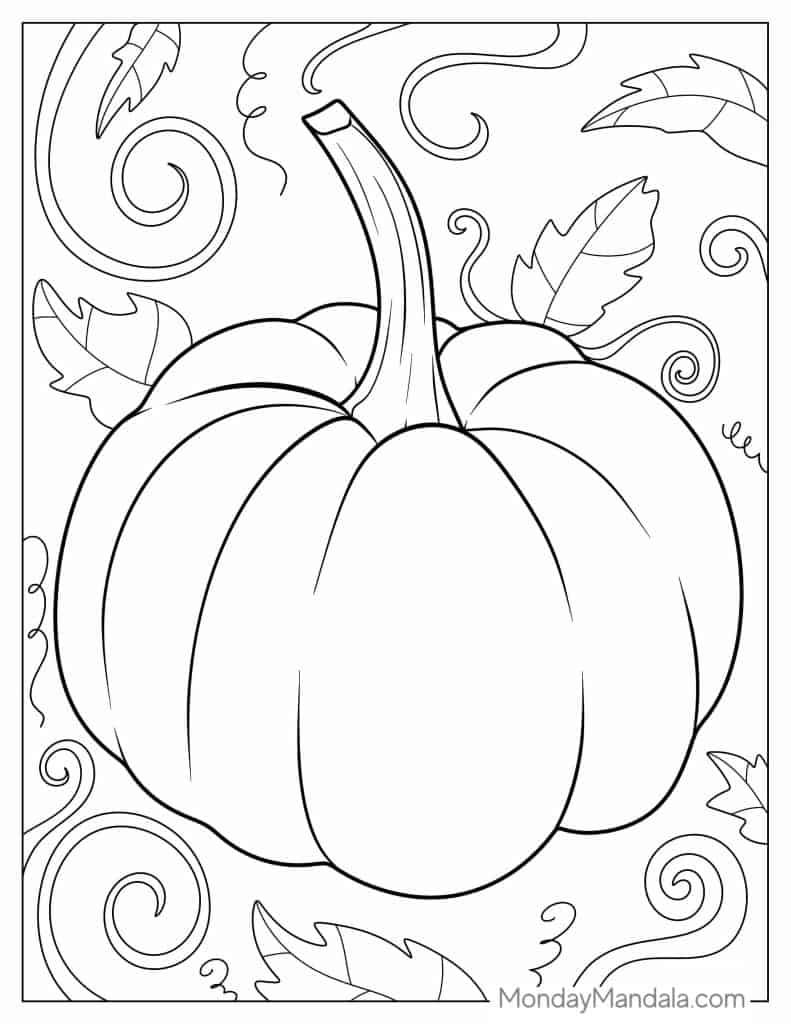 Pumpkin coloring pages free pdf printables