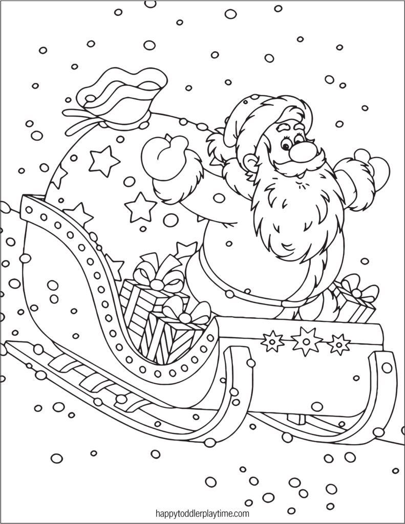 Free printable santa coloring pages a jolly good time