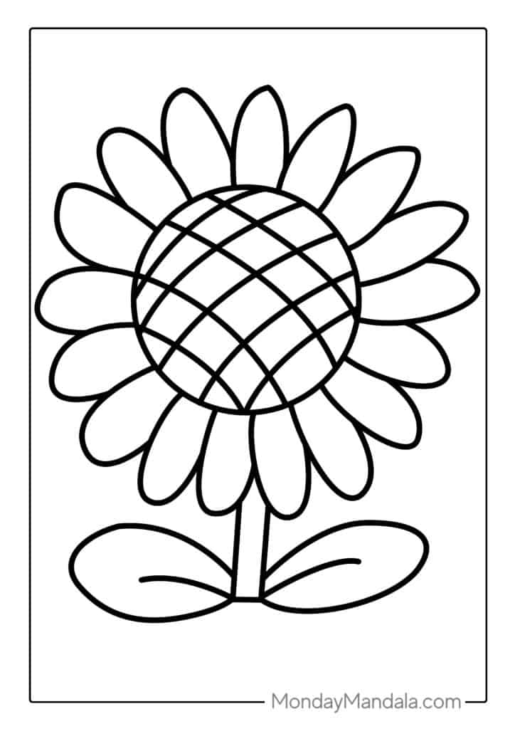 Sunflower coloring pages free pdf printables