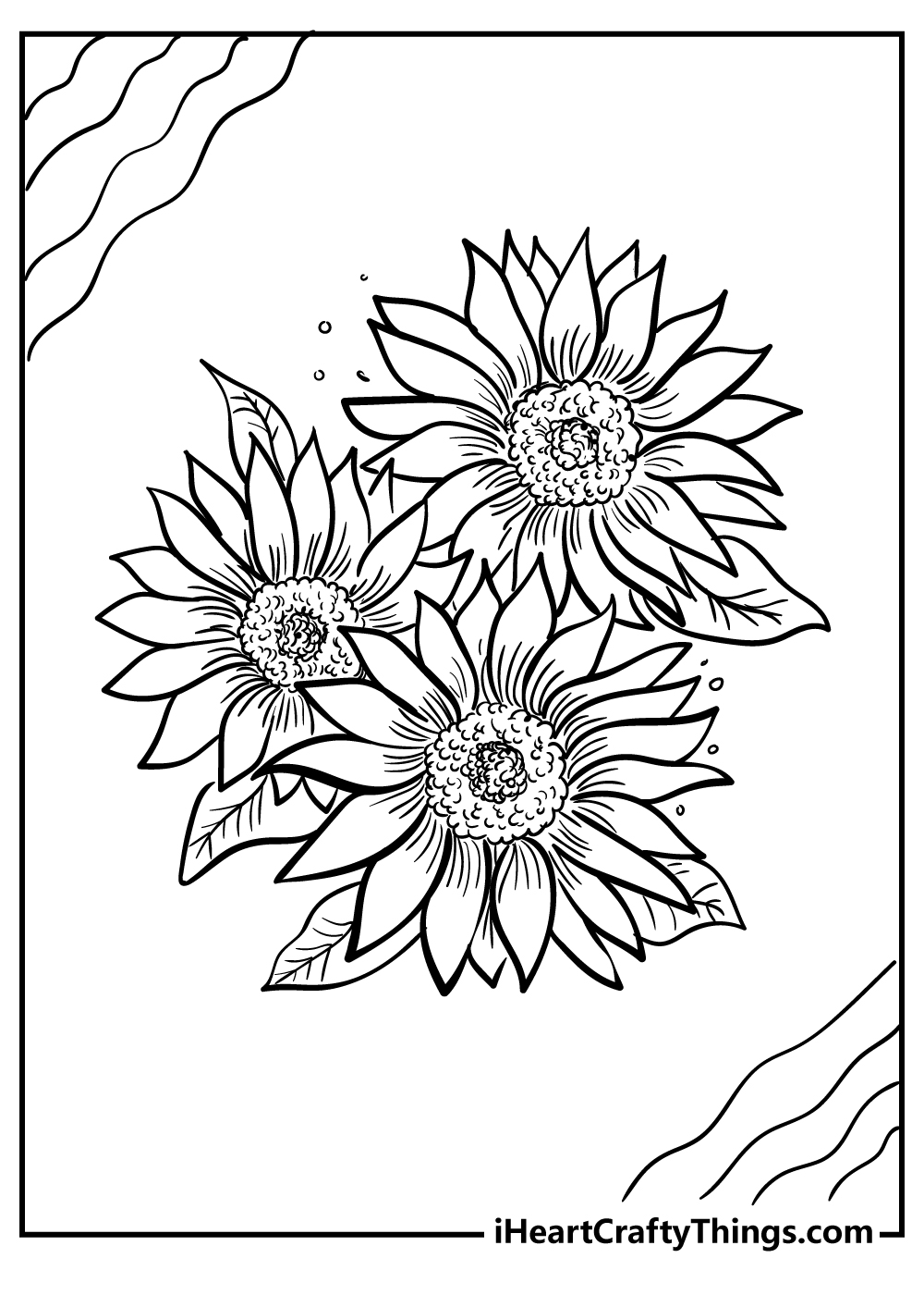 Sunflower coloring pages free printables