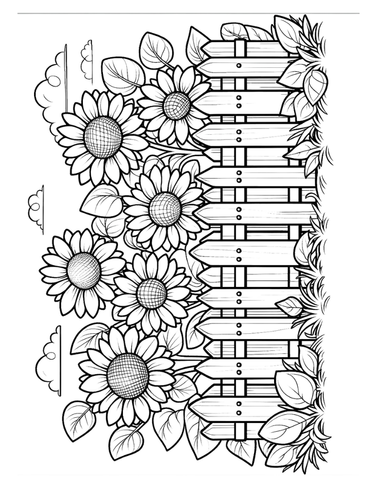 Free printable sunflower coloring pages