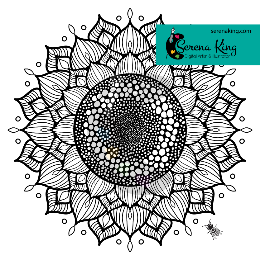 Sunflower mandala coloring page â serena king