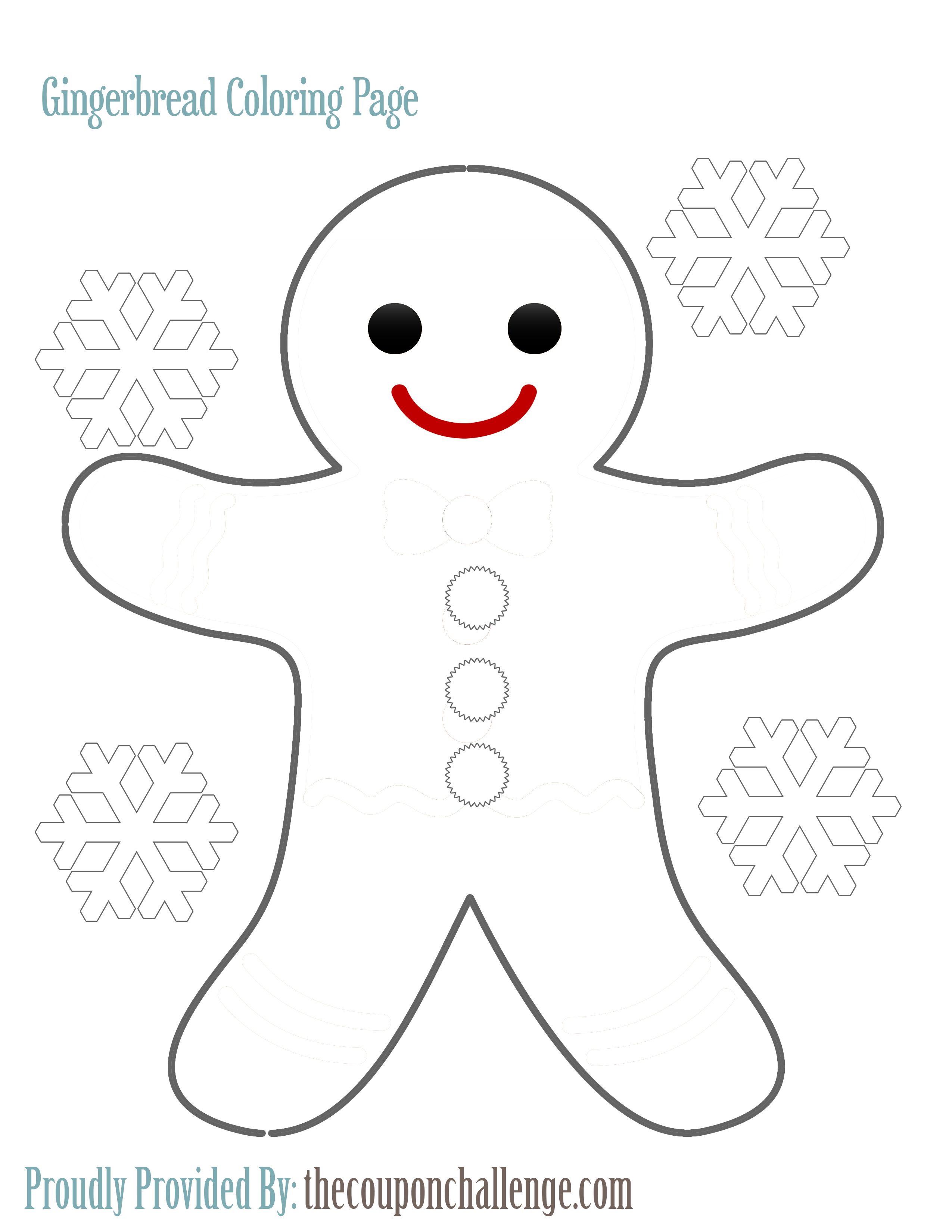 Gingerbread man coloring page