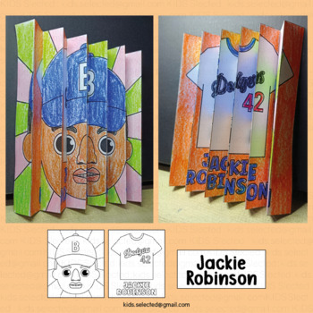 Jackie robinson craft agamograph coloring activities black history month project