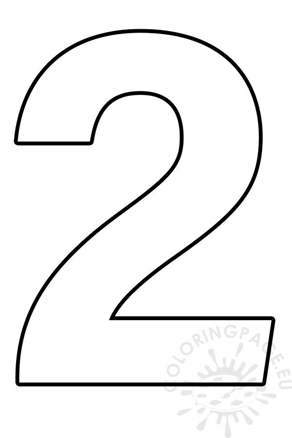 Free printable number template coloring page