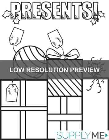 Printable christmas presents coloring page for kids â