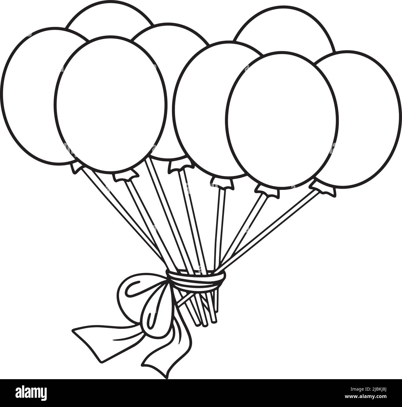 Balloons isolated coloring page for kids stock vector image art