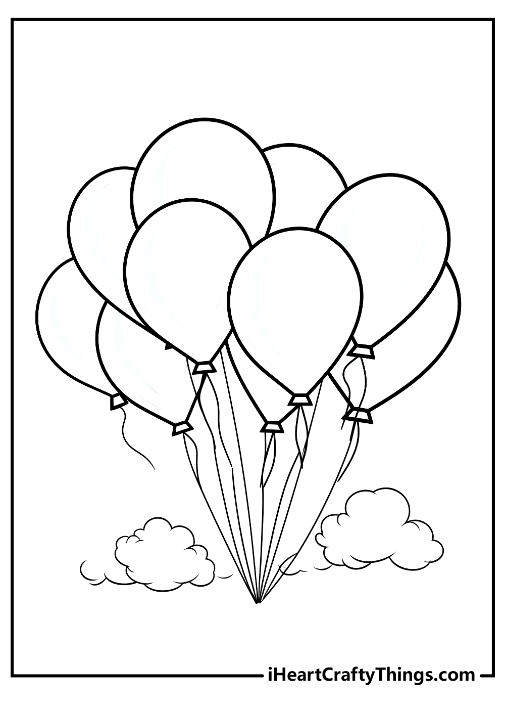 Balloons coloring pages free printables