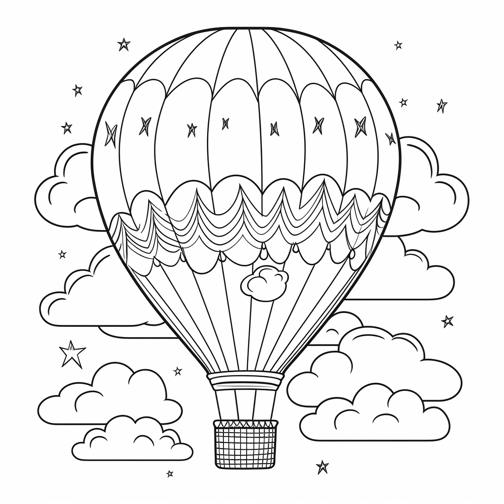 Hot air balloon coloring pages