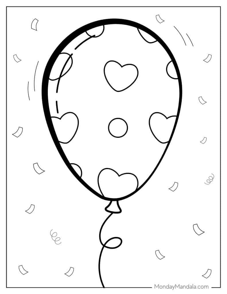 Balloon coloring pages free pdf printables