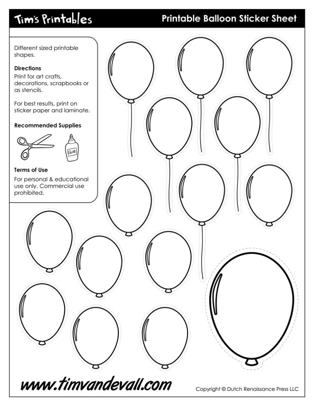 Balloon templates â tims printables