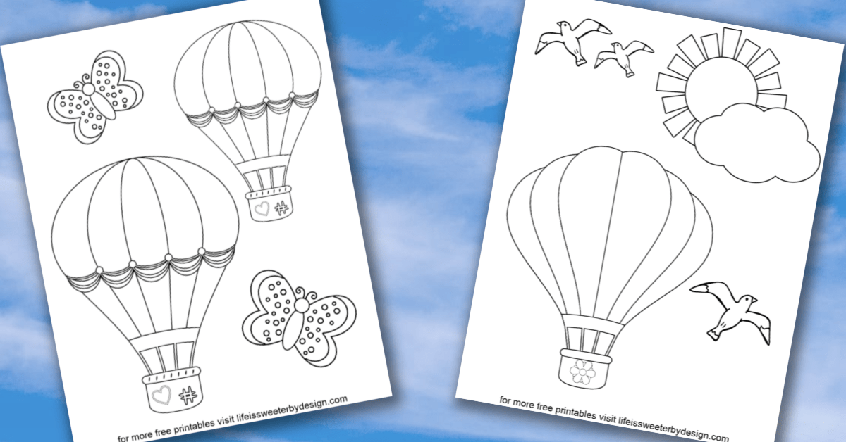 Hot air balloon coloring pages