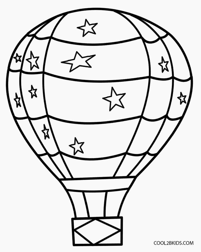 Printable hot air balloon coloring pages for kids