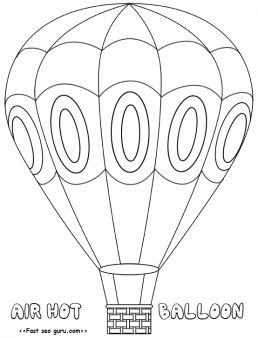 Hot air balloon coloring pages free printable