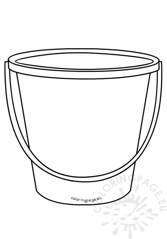 Summer bucket outline template coloring page