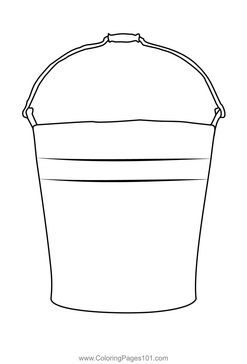 Bucket coloring page for kids