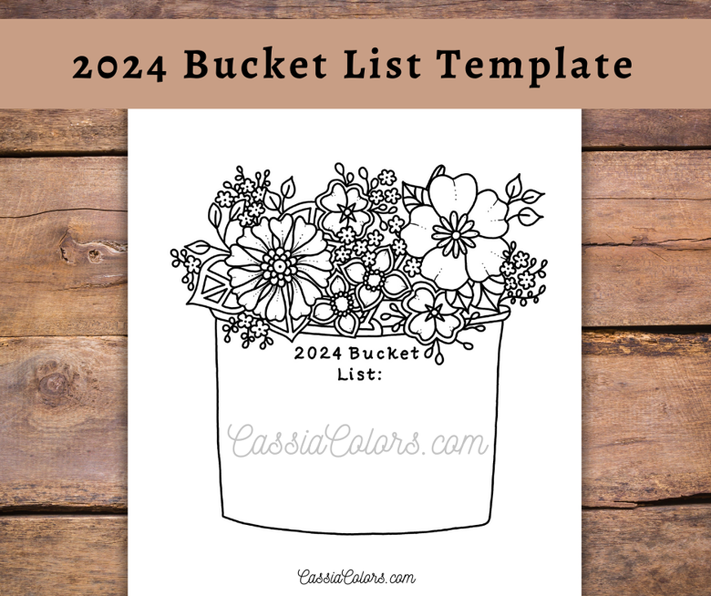 Bucket list planner page template
