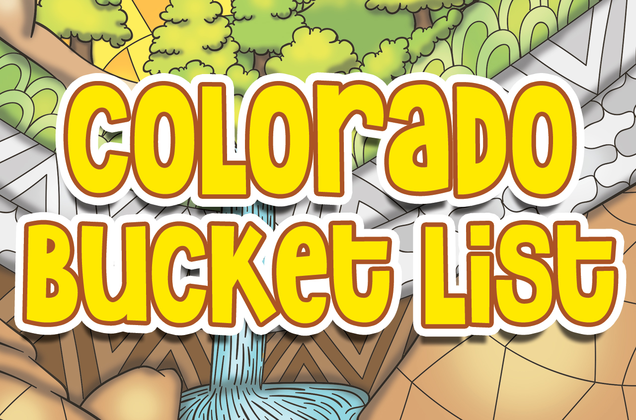 Colorado bucket list coloring page designs