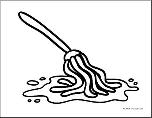 Clip art basic words mop coloring page i