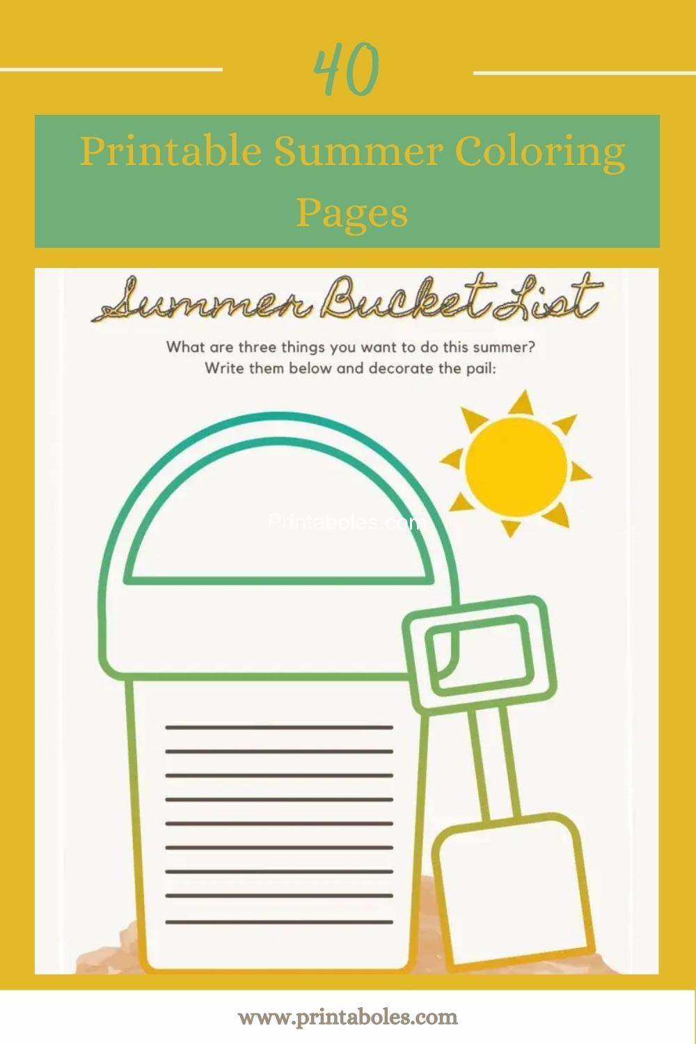 Free printable summer bucket lists best template ideas