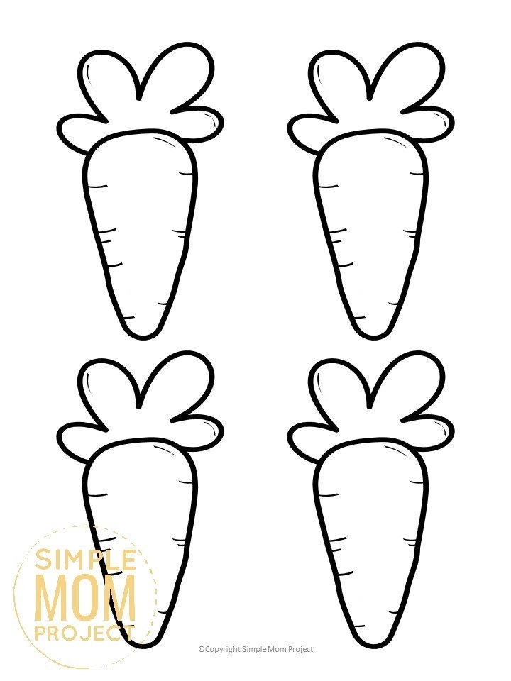 Free printable large medium and small carrot templates â simple mom project