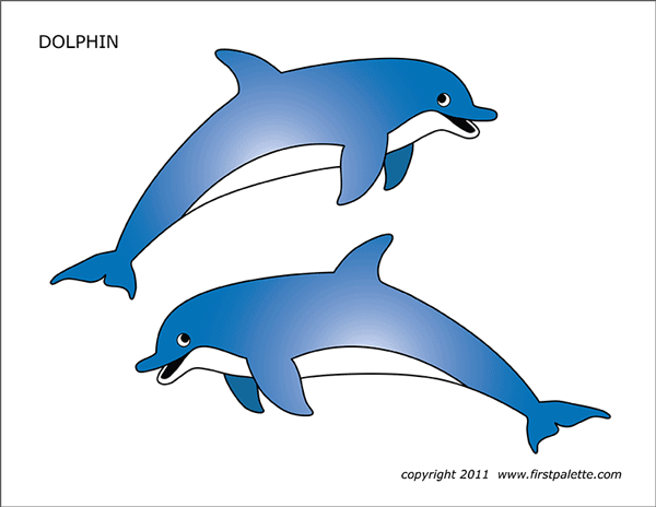 Dolphin free printable templates coloring pages