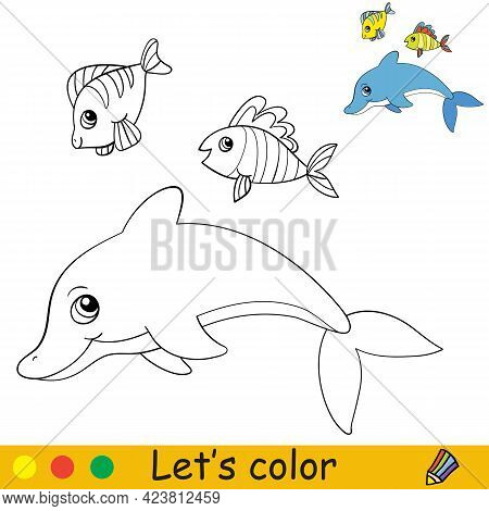 Cartoon cute dolphin vector photo free trial bigstock