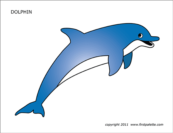 Dolphin free printable templates coloring pages