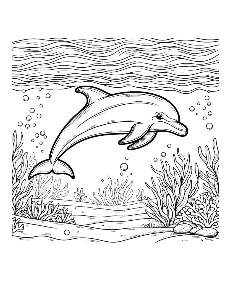 Free dolphin coloring pages for kids