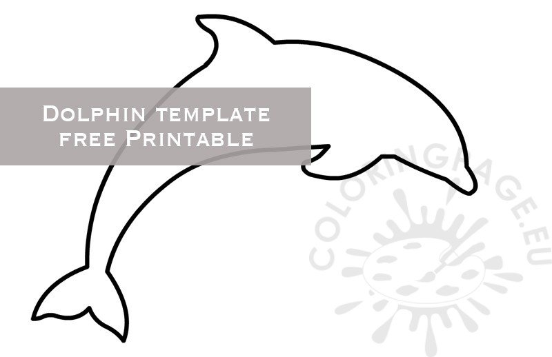 Dolphin template coloring page