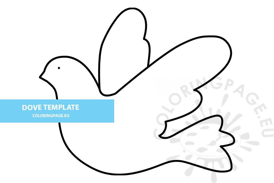 Free printable dove template coloring page