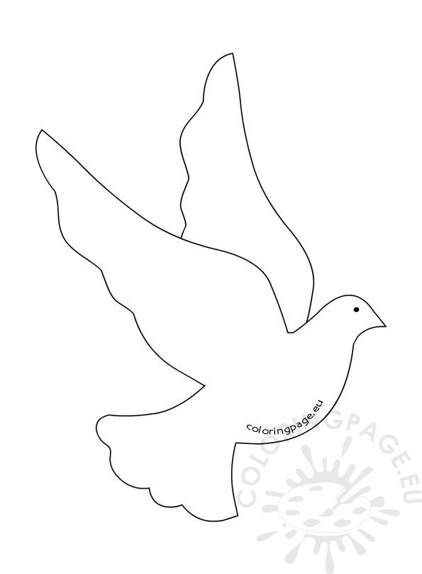 Flying dove large pattern coloring page