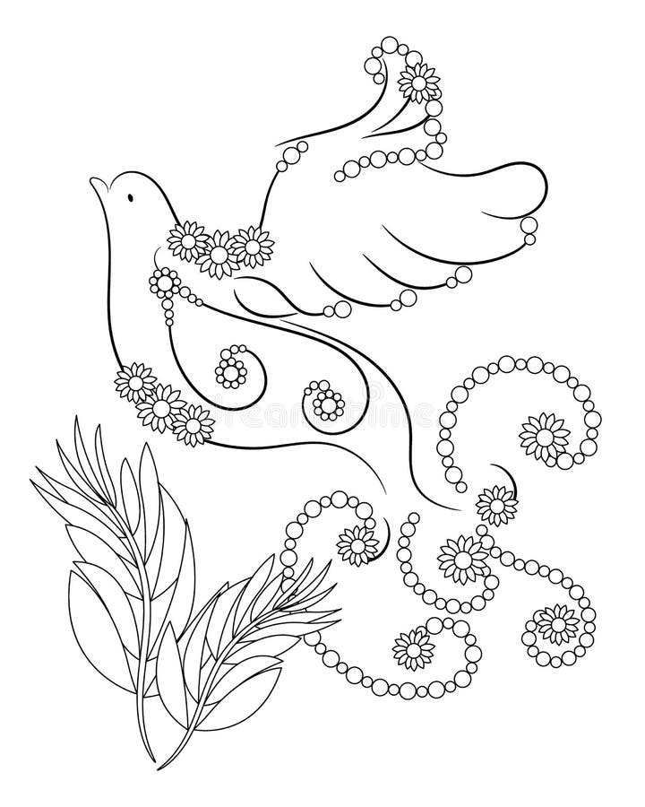 Dove coloring page stock illustrations â dove coloring page stock illustrations vectors clipart