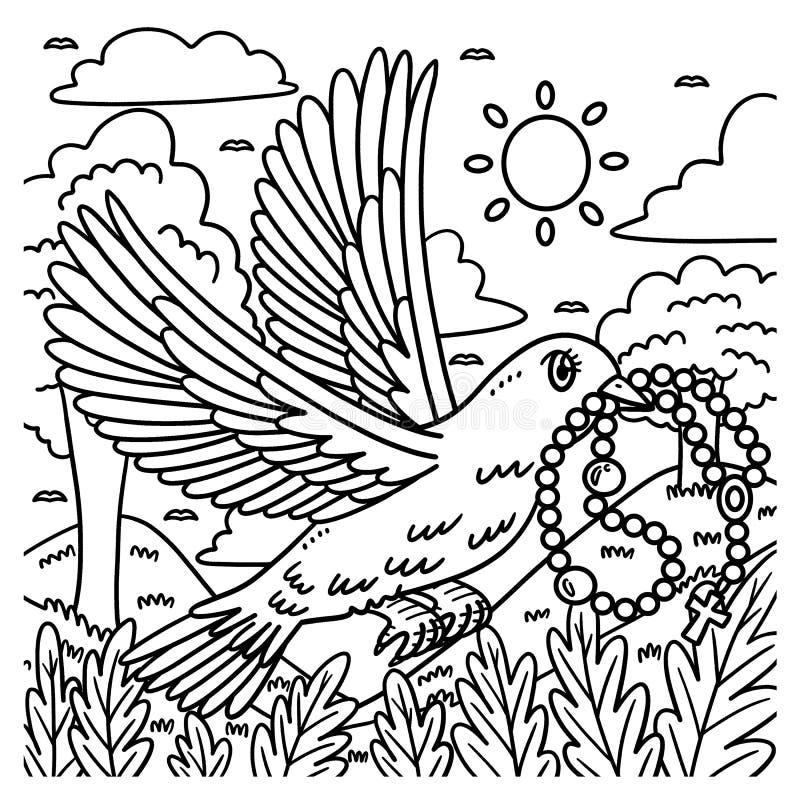 Dove coloring page stock illustrations â dove coloring page stock illustrations vectors clipart