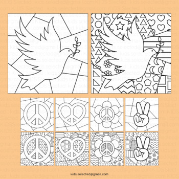 International day of peace coloring page pop art activities dove world craft