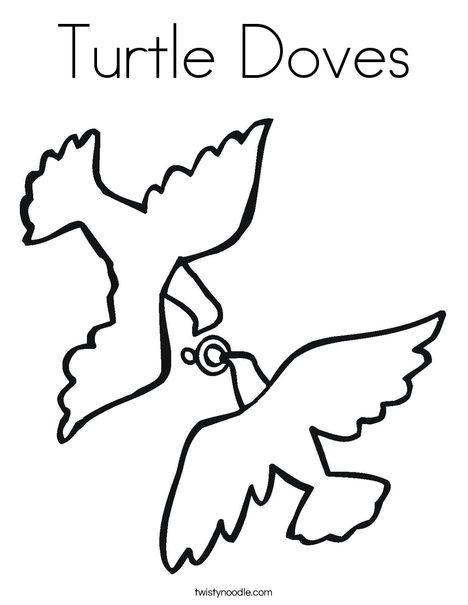 Turtle doves coloring page