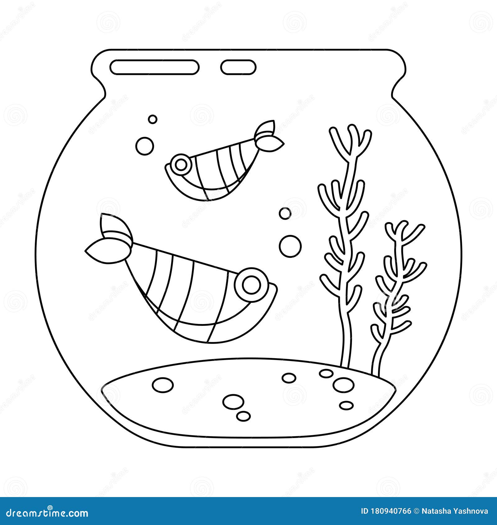 Aquarium template for coloring stock vector