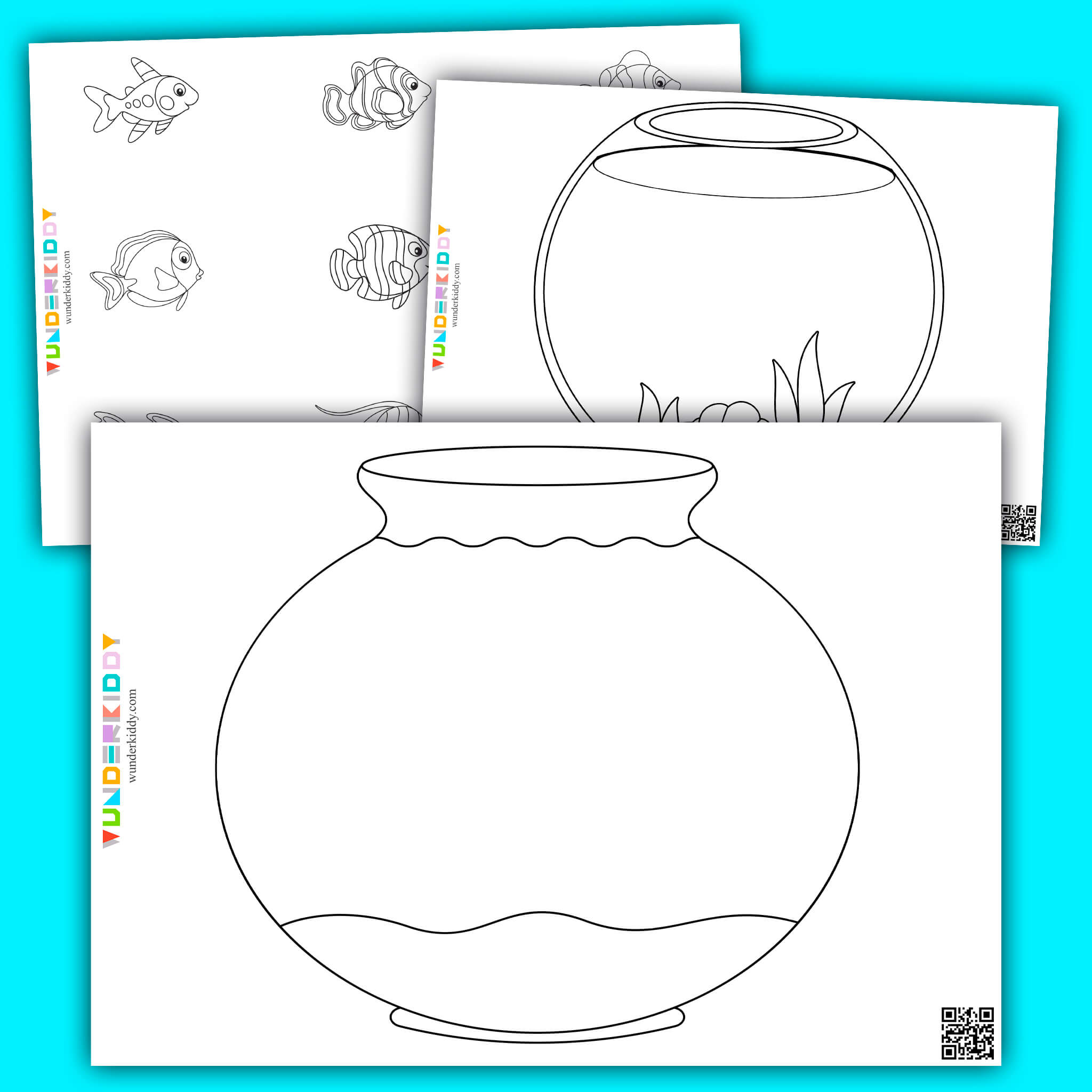 Fish bowl printable template for toddler and preschool craft