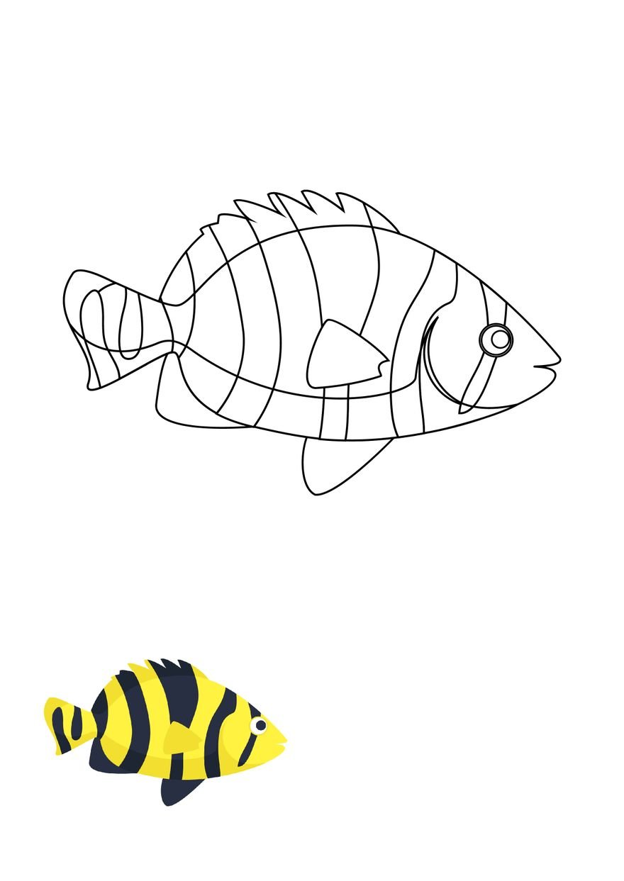 Free fish coloring page