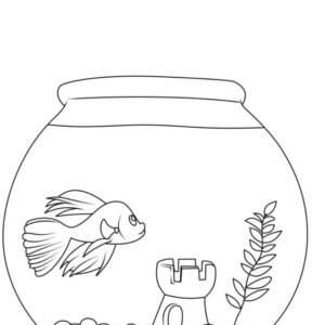 Fish bowl coloring pages printable for free download